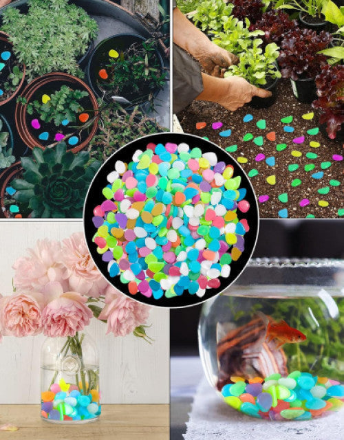 Garden Decor Luminous Stones Glow In Dark Decorative Pebbles Outdoor Fish Tank Decoration ( 160 Pcs )